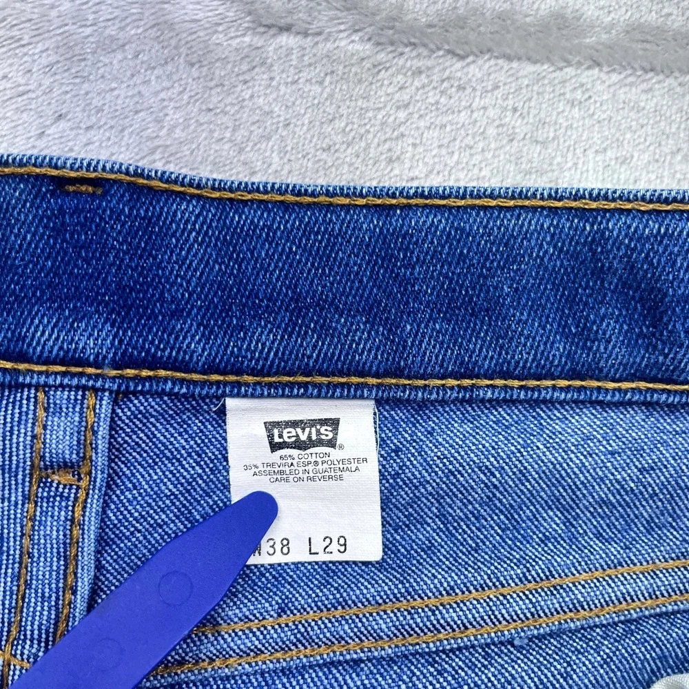 VTG Levi's 852 Orange Tab Jeans Blue Denim Regular Fit Men Sz 38 Fits 35